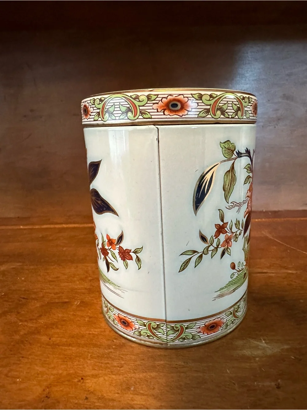 Vintage English Floral Tea Tin Canister The Box Company David Carter  England UK